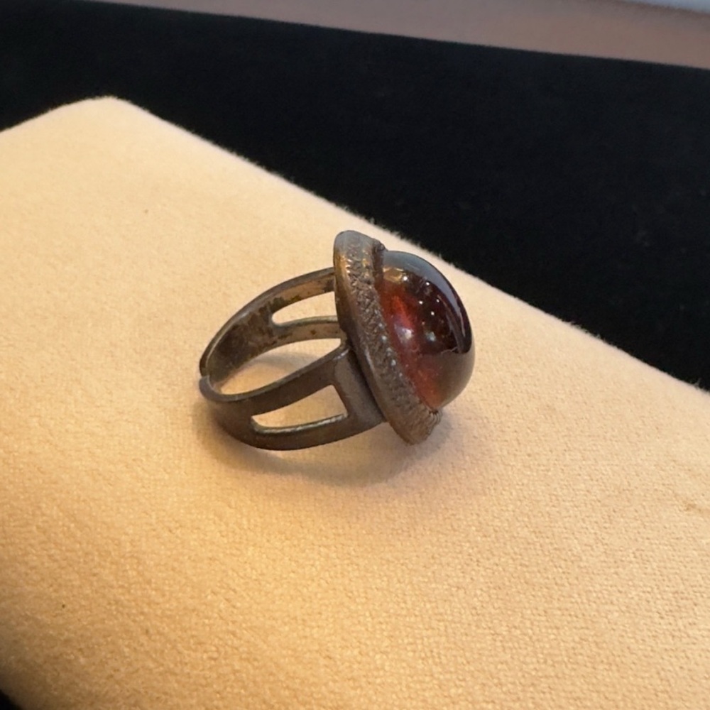 Source Unknown Rustic Brown Stone Ring - image 3